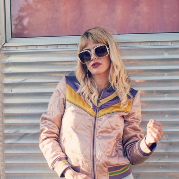 Classic Rock Couture Rising Sun Bomber Jacket Dusted Pink size M - Picture 7 of 17